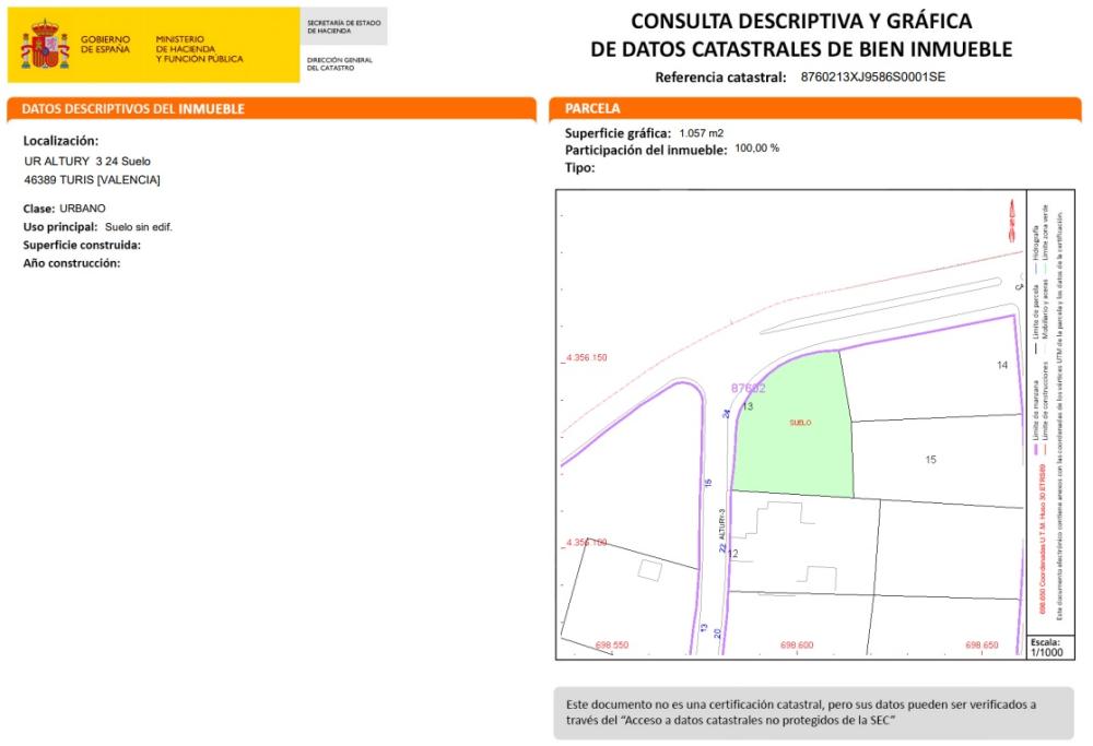  for sale plot Altury Ribera Alta 3